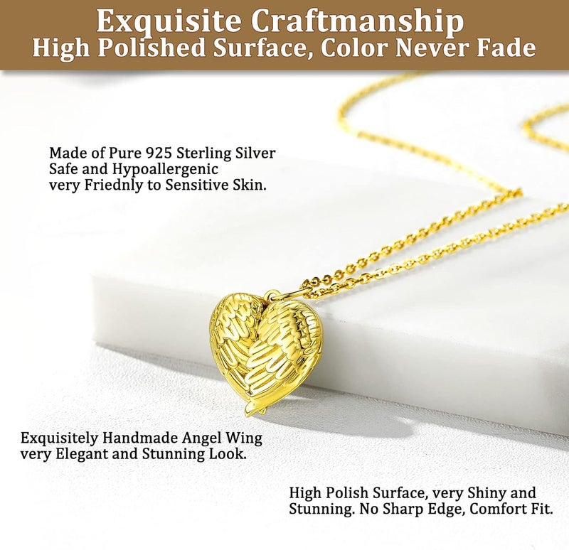 Bestyle Sterling Silver Heart Locket Necklace for Women, Dainty Cute Small Heart Locket Pendant in Gold/Rose Gold/Silver, Love Statement Jewelry Gift for Mother Wife - Image 4